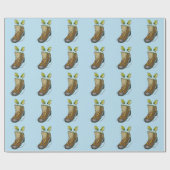 Rock Wren Tuke auf einem Wanderboot Geschenkpapier (Flach)