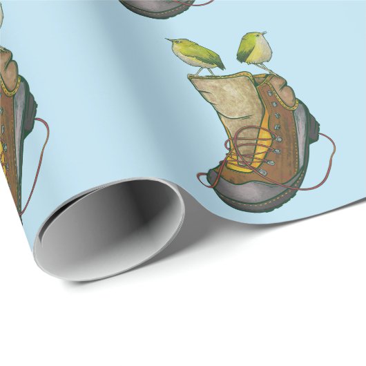 Rock Wren Tuke auf einem Wanderboot Geschenkpapier (Rolleneckpunkt)