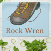 Rock Wren Tuke auf einem Wanderboot Geschirrtuch (Gefaltet)