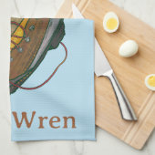 Rock Wren Tuke auf einem Wanderboot Geschirrtuch (Viertel Falte)