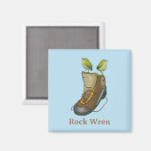Rock Wren Tuke auf einem Wanderboot Magnet (Vorderseite/Rückseite)