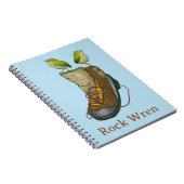Rock Wren Tuke auf einem Wanderboot Notizblock (Rechte Seite)