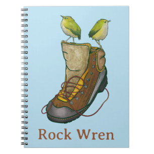 Rock Wren Tuke auf einem Wanderboot Notizblock