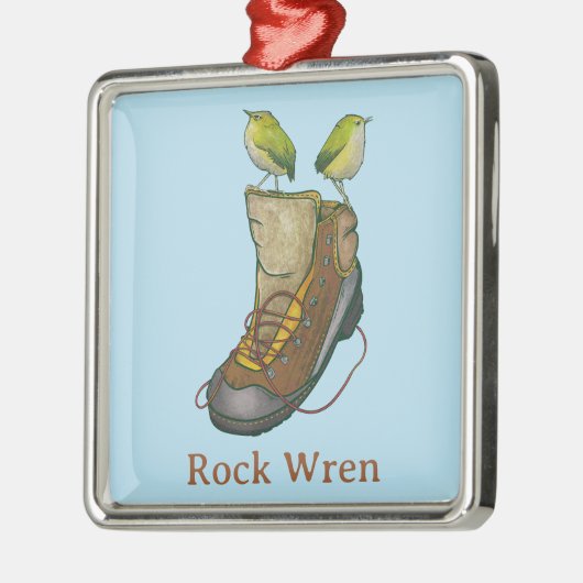 Rock Wren Tuke auf einem Wanderboot Ornament Aus Metall (Links)