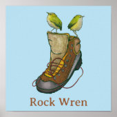 Rock Wren Tuke auf einem Wanderboot Poster (Vorne)