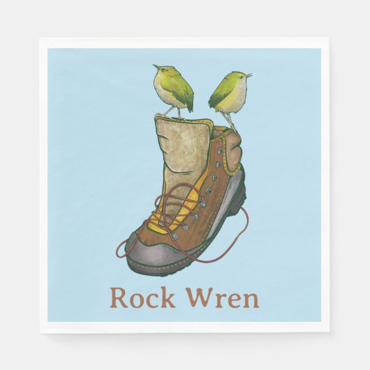 Rock Wren Tuke auf einem Wanderboot Serviette (Vorderseite)