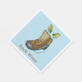 Rock Wren Tuke auf einem Wanderboot Serviette (Ecke)