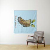 Rock Wren Tuke auf einem Wanderboot Wandteppich (Beispiel (Horizontal))