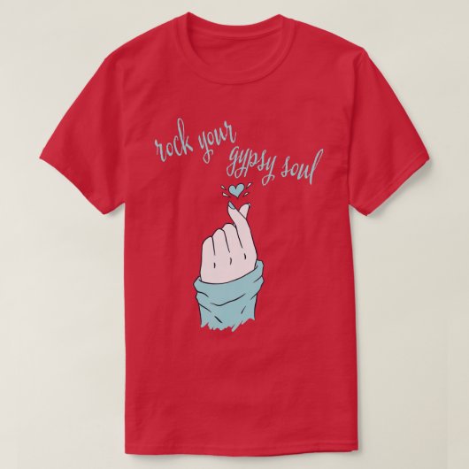 Rock your Sinti und Roma Soul Finger Snap Hippie B T-Shirt (Design vorne)