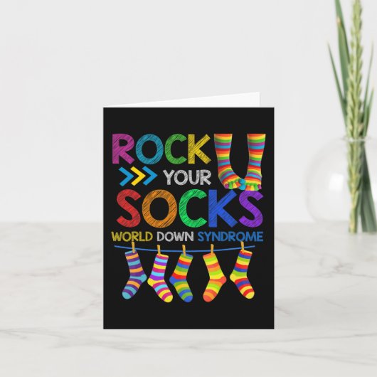 Rock Your Socks Niedlich 3-21 Trisomy 21 World Dow Karte (Vorderseite)