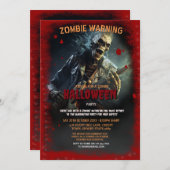 Rock Zombie Halloween-Party Einladung (Vorne/Hinten)