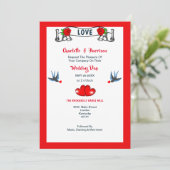 Rockabilly 50 Wedding Einladung (Stehend Vorderseite)