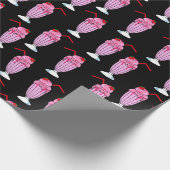 Rockabilly 50er Diner Pink Milkshake Birthday Geschenkpapier (Ecke)