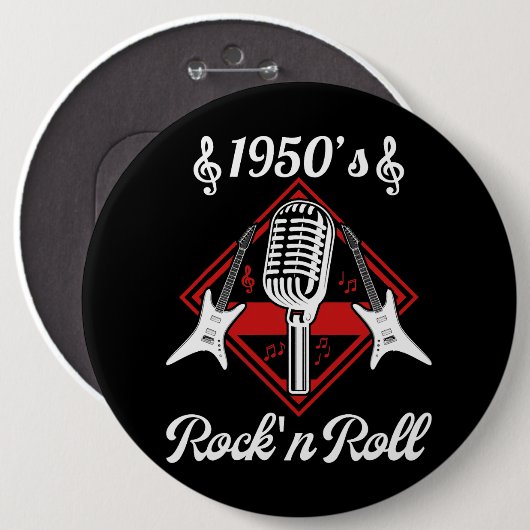 Rockabilly 50er Rock and Roll Music Button (Vorne & Hinten)