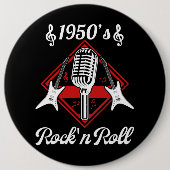 Rockabilly 50er Rock and Roll Music Button (Vorderseite)