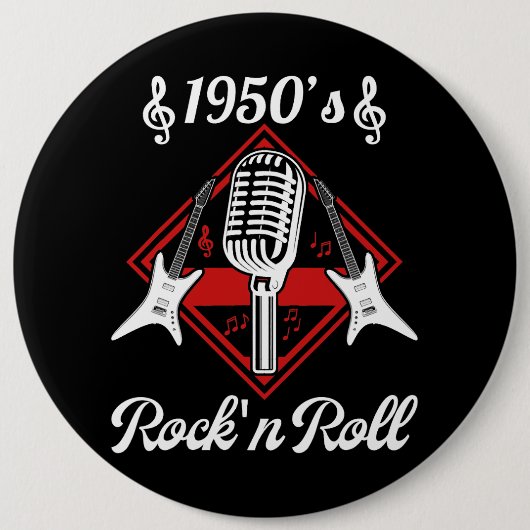 Rockabilly 50er Rock and Roll Music Button (Vorderseite)