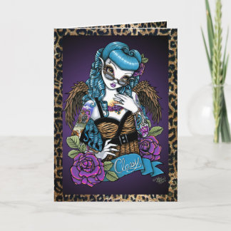 Rockabilly Baby Tattoo Angel Grußkarte Karte