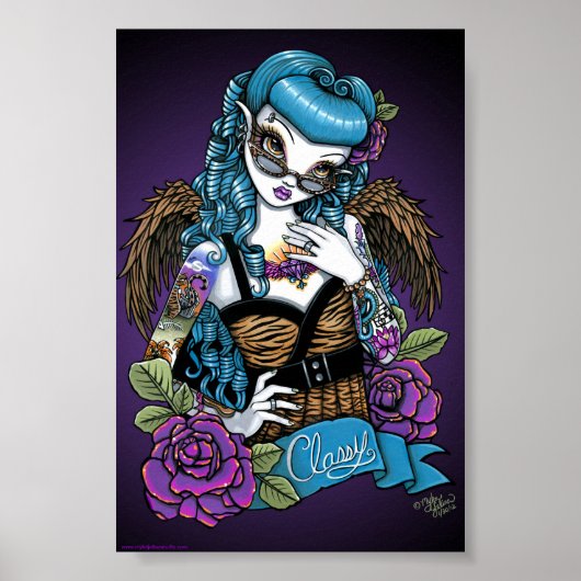 Rockabilly Baby Tattoo Angel Poster (Vorne)