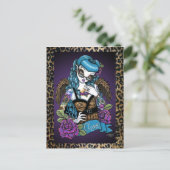 Rockabilly Baby Tattoo Leopard Angel Postcard Postkarte (Stehend Vorderseite)