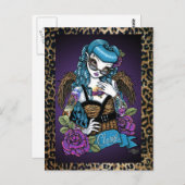 Rockabilly Baby Tattoo Leopard Angel Postcard Postkarte (Vorne/Hinten)