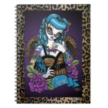 Rockabilly-Baby-Tattoo-Leopard-Engel-Notizbuch