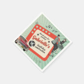 Rockabilly Birthday Party Serviette (Ecke)