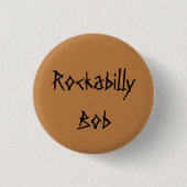 Rockabilly-Bob aus verwaistem, schwarzem, rustikal Button (Vorderseite)