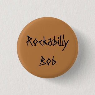 Rockabilly-Bob aus verwaistem, schwarzem, rustikal Button