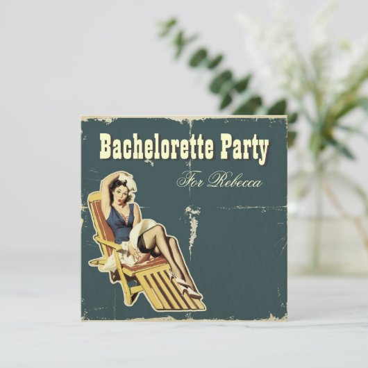 Rockabilly Button herauf Einladung (Stehend Vorderseite)