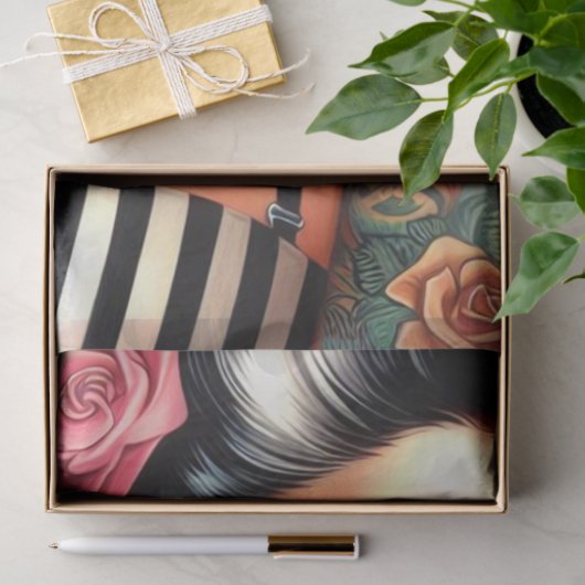 Rockabilly-Button Seidenpapier (Geschenk)