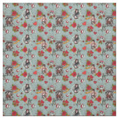 Rockabilly Button Up Girls Mechanik und Rose Stoff (Muster)