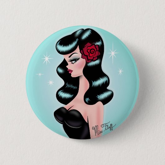 Rockabilly-Button-Up-Puppe Button (Vorderseite)