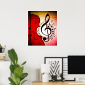 Rockabilly Cello/Violine Art Print für Poster (Heimbüro)
