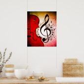 Rockabilly Cello/Violine Art Print für Poster (Küche)