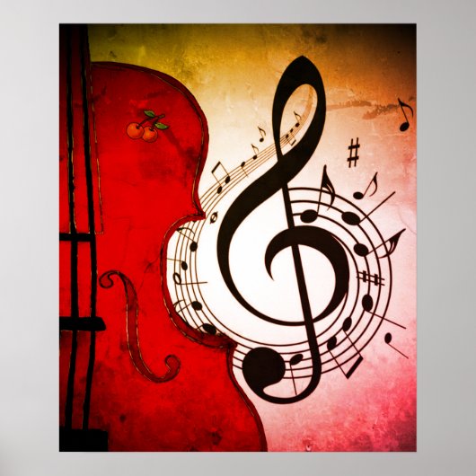 Rockabilly Cello/Violine Art Print für Poster (Vorne)