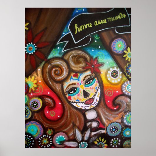 Rockabilly Day of the Dead by Prisarts Poster (Vorne)
