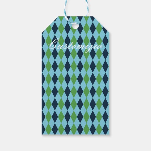 Rockabilly Diamond kariert Thunder_Cove Geschenkanhänger (Rückseite)