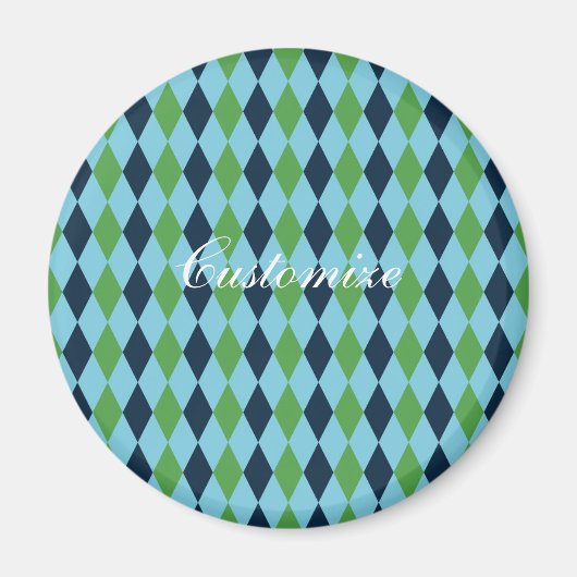 Rockabilly Diamond kariert Thunder_Cove Magnet (Vorne)
