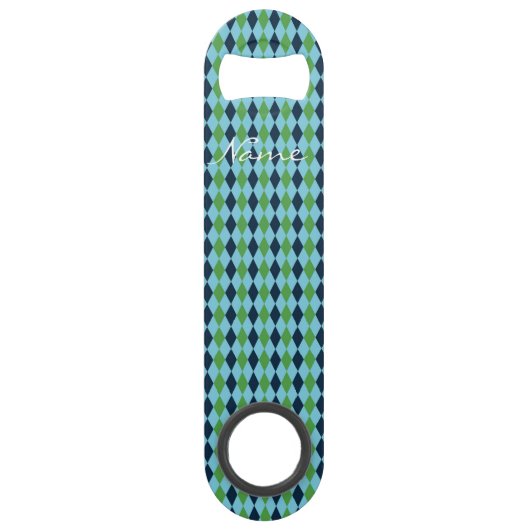 Rockabilly Diamond kariert Thunder_Cove Speed Flaschenöffner (Vorderseite)