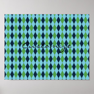 Rockabilly diamond plaid Thunder_Cove Poster
