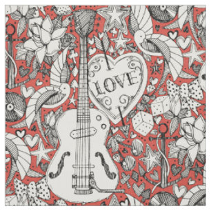 Rockabilly-Doodle-Fiesta Stoff