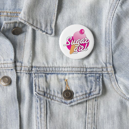 Rockabilly Eiscreme des Zuckermädchens Button (Beispiel)