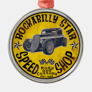 Rockabilly Fahrt Ornament Aus Metall