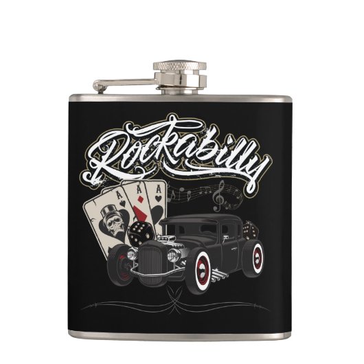 Rockabilly Flachmann (Vorderseite)