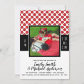 Rockabilly FOTO Wedding RED Punkts Schwarz Einladung (Vorderseite)