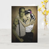 Rockabilly Frank und Braut Karte (Gelbe Blume)