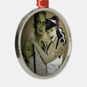 Rockabilly Frank und Braut Silbernes Ornament (Rechts)