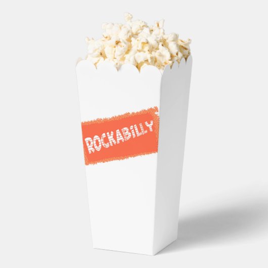 RockABilly gerippte und gekachelte weiße Popcornbo Geschenkschachtel (Geplatzt)
