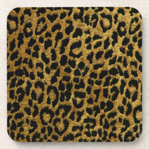 Rockabilly Gold Black Leopard Print Cork Untersetz Untersetzer