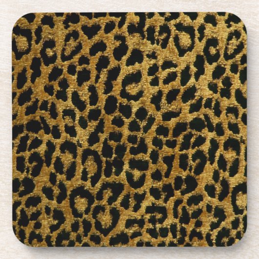 Rockabilly Gold Black Leopard Print Cork Untersetz Untersetzer (Vorderseite)